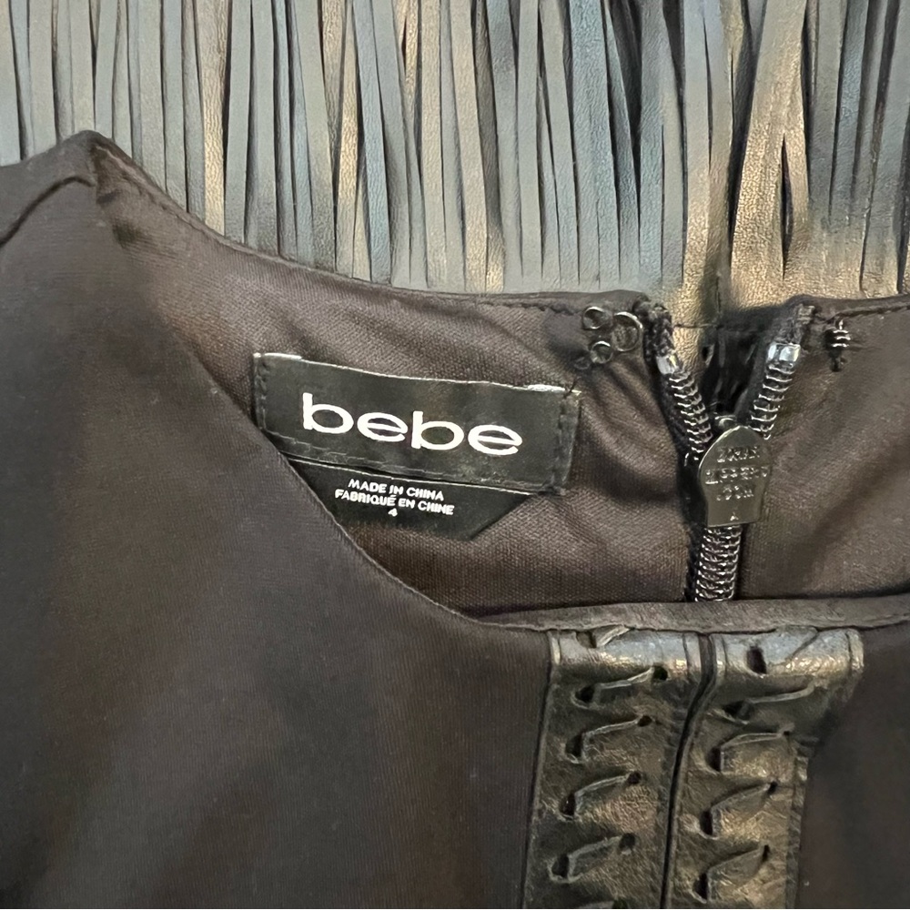 bebe Black Stitch & Fringe sheath Dress - Picture 3 of 6